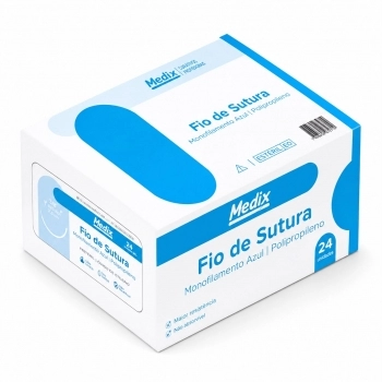 FIO DE SUTURA POLIPROPILENO 2-0 75CM COM AGULHA 1/2 35MM CILINDRICO - CAIXA COM 24 UNIDADES - MEDIX