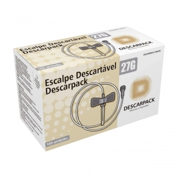 ESCALPE DESCARTAVEL 27G - CINZA - DESCARPACK