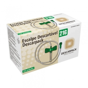 ESCALPE DESCARTAVEL 21G - VERDE - DESCARPACK