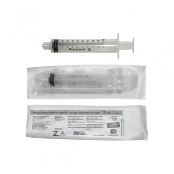 SERINGA DESCARTÁVEL 10ML SEM AGULHA LUER LOCK - DESCARPACK