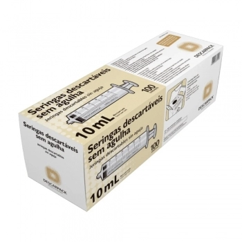 SERINGA DESCARTÁVEL 10ML SEM AGULHA LUER LOCK - DESCARPACK