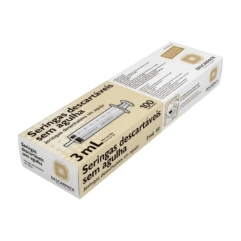 SERINGA DESCARTÁVEL 3ML SEM AGULHA LUER SLIP - DESCARPACK