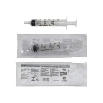 SERINGA DESCARTÁVEL 3ML SEM AGULHA LUER SLIP - DESCARPACK