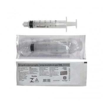 SERINGA DESCARTÁVEL 5ML SEM AGULHA LUER LOCK - DESCARPACK