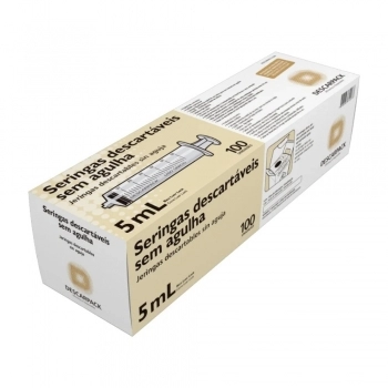 SERINGA DESCARTÁVEL 5ML SEM AGULHA LUER LOCK - DESCARPACK