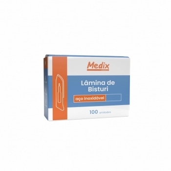 LAMINA DE BISTURI AÇO INOXIDAVEL Nº 24 COM 100 UNIDADES - MEDIX