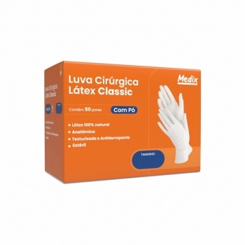 LUVA CIRURGICA DE LATEX COM PÓ - TAMANHO 6.5 (PAR) - MEDIX