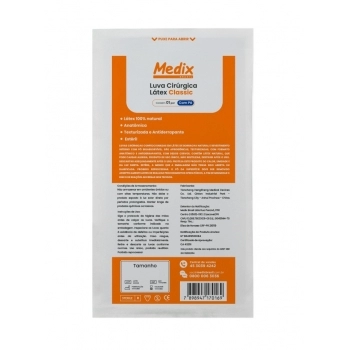 LUVA CIRURGICA DE LATEX COM PÓ - TAMANHO 8.5 (PAR) - MEDIX