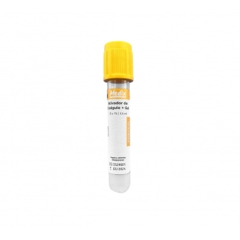 TUBO DE ATIVADOR DE COÁGULO + GEL 3,5ML - AMARELO - MEDIX