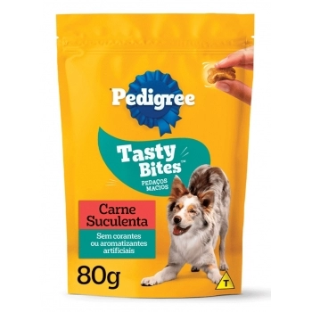 PETISCO TASTY BITES ADULTO SABOR CARNE SUCULENTA 80G - PEDIGREE