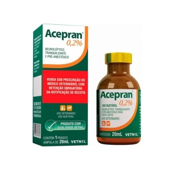 ACEPRAN INJETÁVEL 0,2% FRASCO-AMPOLA DE 20ML - VETNIL