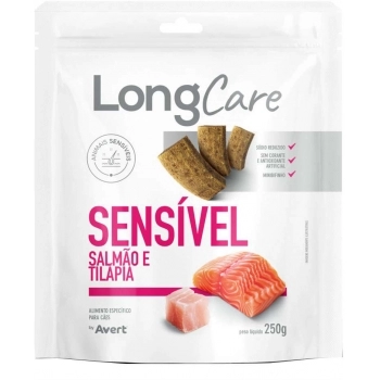 PETISCO LONGCARE SENSÍVEL SABOR SALMÃO E TILÁPIA 250G - AVERT