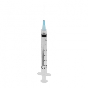 SERINGA DESCARTÁVEL 3ML COM AGULHA 0,6 X 25 LUER LOCK - BD PLASTIPAK