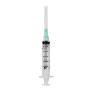 SERINGA DESCARTÁVEL 5ML COM AGULHA 0,8 X 40 LUER LOCK - BD PLASTIPAK