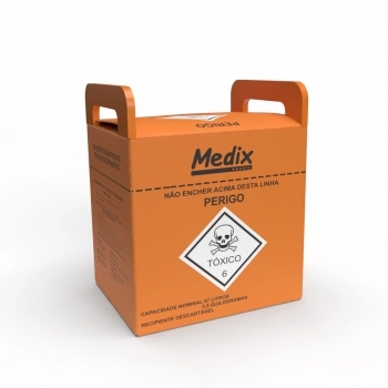 COLETOR PARA MATERIAL PERFURO-CORTANTE 7 LTS QUÍMICO - MEDIX