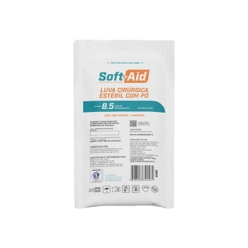 LUVA CIRURGICA DE LATEX COM PÓ - TAMANHO 8.5 (PAR) - SOFT AID