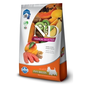 RAÇÃO ND TROPICAL SELECTION CANINO ADULTO MINI SABOR SALMÃO 2KG - FARMINA