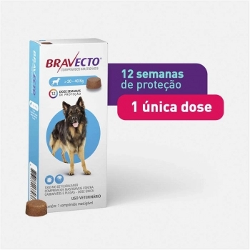 ANTIPULGAS E CARRAPATOS BRAVECTO 1000MG PARA CÃES DE 20-40KG - MSD