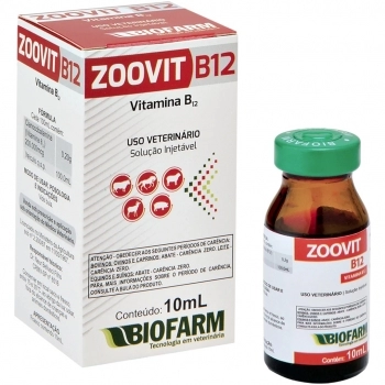 ZOOVIT VITAMINA B12 SOLUÇÃO INJETÁVEL 10ML - BIOFARM