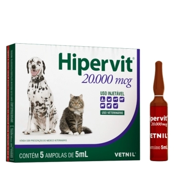 VITAMINA B12 HIPERVIT® SOLUÇÃO INJETÁVEL AMPOLA 5ML - VETNIL