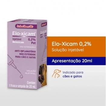 ANTI-INFLAMATÓRIO ELO XICAM SOLUÇÃO INJETÁVEL 0,2% - FRASCO AMPOLA 20ML - CHEMITEC