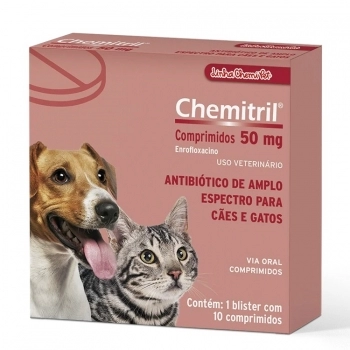 ANTIBIÓTICO CHEMITRIL 50MG COM 10 COMPRIMIDOS - CHEMITEC