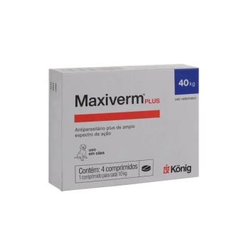 MAXIVERM PLUS - ANTIPARASITÁRIO PARA CÃES COM 2 COMPRIMIDOS - KONIG