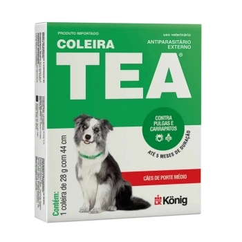 COLEIRA ANTIPARASITÁRIA TEA PARA CÃES MÉDIOS - KONIG