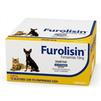 FUROLISIN 10MG DIURÉTICO PARA CÃES E GATOS DISPLAY COM 120 COMPRIMIDOS - VETNIL