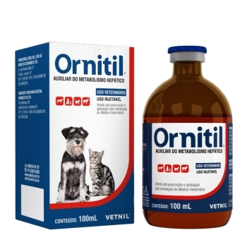 ORNITIL ANTITÓXICO PARA CÃES, GATOS E EQUINOS SOLUÇÃO INJETÁVEL 100ML - VETNIL