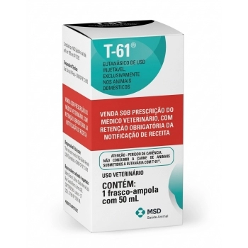 T-61 EUTANÁSICO VETERINÁRIO DE USO INJETÁVEL - FRASCO COM 50 ML - MSD