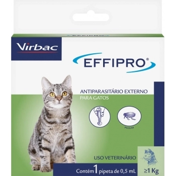 ANTIPULGAS E CARRAPATOS EFFIPRO PARA GATOS COM 1 PIPETA - VRBAC