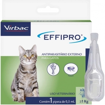 ANTIPULGAS E CARRAPATOS EFFIPRO PARA GATOS COM 1 PIPETA - VRBAC