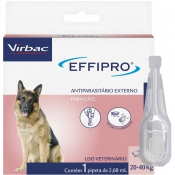 ANTIPULGAS E CARRAPATOS EFFIPRO PARA CÃES DE 20-40KG COM 1 PIPETA - VRBAC