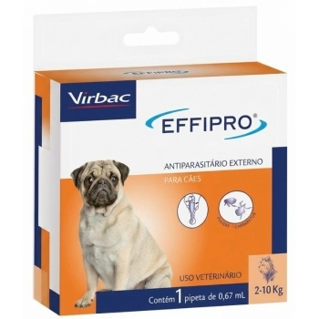 ANTIPULGAS E CARRAPATOS EFFIPRO PARA CÃES DE 2-10KG COM 1 PIPETA - VRBAC