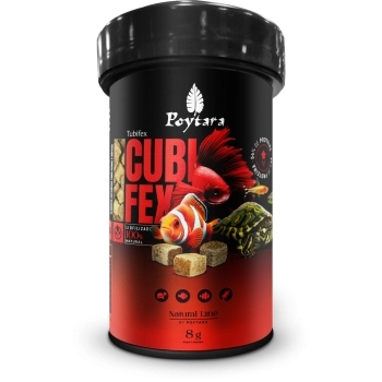 ALIMENTO CUBIFEX PARA PEIXES, RÉPTEIS, QUELÔNIOS E AVES 8G - POYTARA