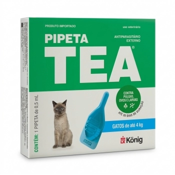 ANTIPULGAS PIPETA TEA PARA GATOS DE ATÉ 4KG - KONIG